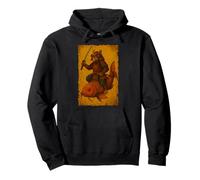 Chat Japonais chevauchant Un Poisson koï Ukiyo-e Samouraï Art sur Bois Sweat à Capuche