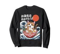 Chat Japonais Mangeant des Nouilles Ramen Manga Style Manga Kawaii Sweatshirt