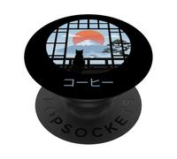 Chat Japonais Mont Fuji Sunset Zen Cat Mom Dad PopSockets PopGrip Adhésif