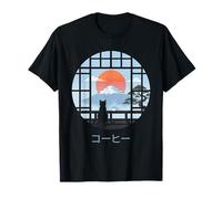 Chat Japonais Mont Fuji Sunset Zen Cat Mom Dad T-Shirt