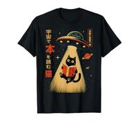 Chat Japonais OVNI enlèvement Extraterrestre Chat Papa Vintage T-Shirt