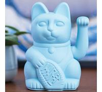 Chat japonais porte bonheur maneki neko bleu ciel