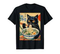 Chat Japonais Ramen Great Wave Art Food Vintage Homme Femme Enfant T-Shirt