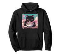 Chat Japonais Ramen Mignon Ukiyoe Art Tout-Petits Filles Enfants Femmes Sweat à Capuche