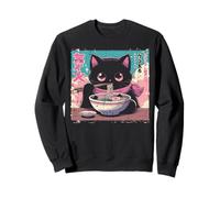 Chat Japonais Ramen Mignon Ukiyoe Art Tout-Petits Filles Enfants Femmes Sweatshirt