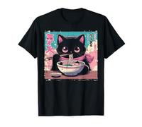Chat Japonais Ramen Mignon Ukiyoe Art Tout-Petits Filles Enfants Femmes T-Shirt