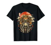 Chat Japonais Samourais Moto Kawaii Ninja Cat Anime T-Shirt Graphique avec Valeur