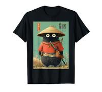 Chat Japonais Vintage Samouraï Sumi-e Traveler Warrior Anime T-Shirt