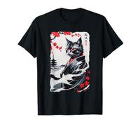 Chat japonais vintage Ukiyo-e en kimono Sumi-e Cat Art T-Shirt