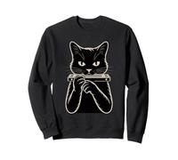 Chat Jouant de l'harmonica Blues Musique Sweatshirt