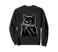 Chat Jouant de l'harmonica Blues Musique Sweatshirt