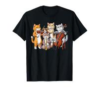 Chat Jouant du Violon Flûte Violoncelle Clarinette Musicien T-Shirt