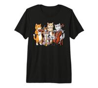 Chat Jouant du Violon Flûte Violoncelle Clarinette Musicien T-Shirt Haut de Gamme
