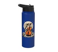 Chat jouant du violoncelle - Professeur de musique orchestre violoncelliste Stainless Steel Insulated Water Bottle