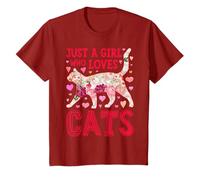 Chat Just A Girl Who Loves Cats Fleur Femme Mignon Floral T-Shirt