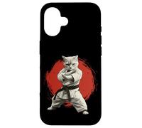 Chat Karaté Judo Japon Japon Lune Rouge Arts Martiaux Cadeaux Coque pour iPhone 16
