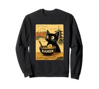 Chat kawaii amusant mangeant des nouilles ramen amateur d'anime Sweatshirt