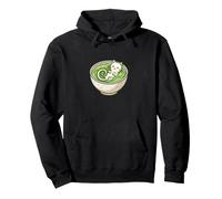 Chat Kawaii dans Un Bol de The Vert Matcha Neko Sweat à Capuche