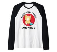 Chat Kawaii I Just Really Love Cute Aquarius Lover Manche Raglan