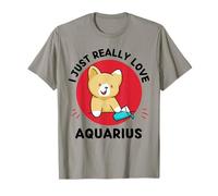 Chat Kawaii I Just Really Love Cute Aquarius Lover T-Shirt