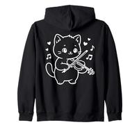 Chat Kawaii Jouant du Violon, Musicien Folk Sweat à Capuche