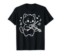 Chat Kawaii Jouant du Violon, Musicien Folk T-Shirt