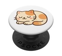 Chat Kawaii Sieste. Illustration de Chat Mignon. PopSockets PopGrip Adhésif