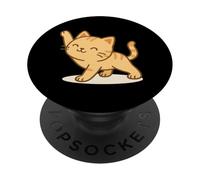 Chat Kawaii Stretching Cute Pre-Workout Cat PopSockets PopGrip Adhésif
