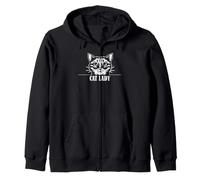 Chat Lady Mignon Chaton Visage Minimaliste Amant Félin Humour Sweat à Capuche