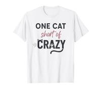 Chat Lady One Cat Short Funny Feline Crazy Humour T-Shirt