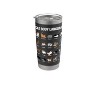 Chat Langage corporel Funny Kitty Gobelet isotherme en acier inoxydable double paroi