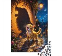 Chat Lion Ombre Puzzle, 1000 Pièces Jeu D'intérieur Adulte | 70x50cm Carton, Exercice Mental, Assemblage Précis, Amateurs D'art, Réduction Du Stress