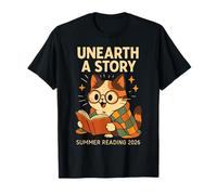 Chat lisant Un Livre Découvrez Une Histoire Programme 2026 T-Shirt