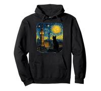 Chat London Big Clock Starry Night Van Gogh Inspiré Sweat à Capuche