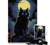 Chat Loup-Garou à la Pleine Lune Puzzle de 1000 pièces pour Adolescents Activité ludique et Intelligente Cadeau d'anniversaire sans Couture (38x52cm)