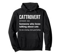 Chat Lover Funny Cattrovert Definition Kitty Kitten Cat Dad Sweat à Capuche