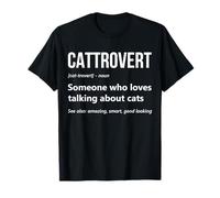 Chat Lover Funny Cattrovert Definition Kitty Kitten Cat Dad T-Shirt