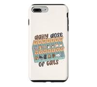 Chat Lover Funny Happy Daily Dose of Cats Cute Therapy Humour Coque pour iPhone 7 Plus/8 Plus