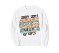 Chat Lover Funny Happy Daily Dose of Cats Cute Therapy Humour Sweatshirt