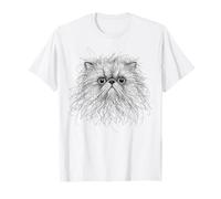 Chat Lover Ligne Abstraite Scribble Art Cute Persan Chaton T-Shirt