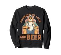 Chat Lover Powered by Love and Beer Graphic Funny Sweatshirt