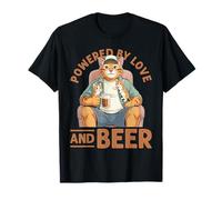 Chat Lover Powered by Love and Beer Graphic Funny T-Shirt