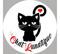 Chat Lunatique - 5x5cm - Sticker/Autocollant