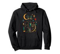 Chat Lune Moderne du Milieu du siècle, étoiles céleste Sweat à Capuche