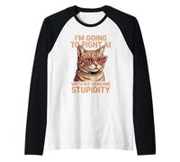 Chat Lunettes Humour IA Citation Sarcastique Manche Raglan