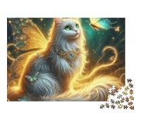 Chat Magique Puzzle 1000 Pièces Puzzle pour Adultes Papillon Fantastique Jeu de Puzzle 1000 Pièces Détente Décoration Maison 70x50cm/1000pcs