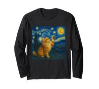 Chat Maine Coon Nuit étoilée Van Gogh - Cadeau pour Maman Manche Longue
