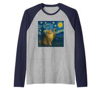 Chat Maine Coon Nuit étoilée Van Gogh - Cadeau pour Maman Manche Raglan