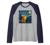 Chat Maine Coon Nuit étoilée Van Gogh - Cadeau pour Maman Manche Raglan