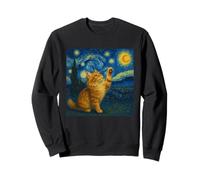 Chat Maine Coon Nuit étoilée Van Gogh - Cadeau pour Maman Sweatshirt